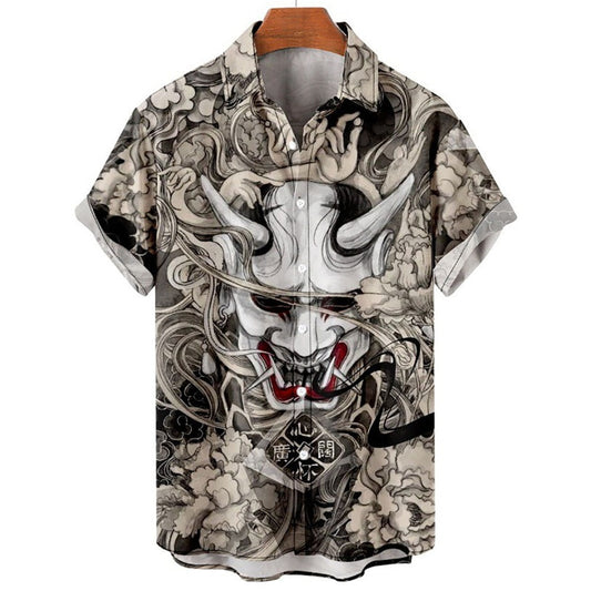 Dragon Hollywood X - 2023 3d Myth Retro Animal Men's Hawaiian Shirts Lapel Mens Womens Children Shirt Summer Shirts Lionfish Dragon Print Short Sleeve Loose Eu Size