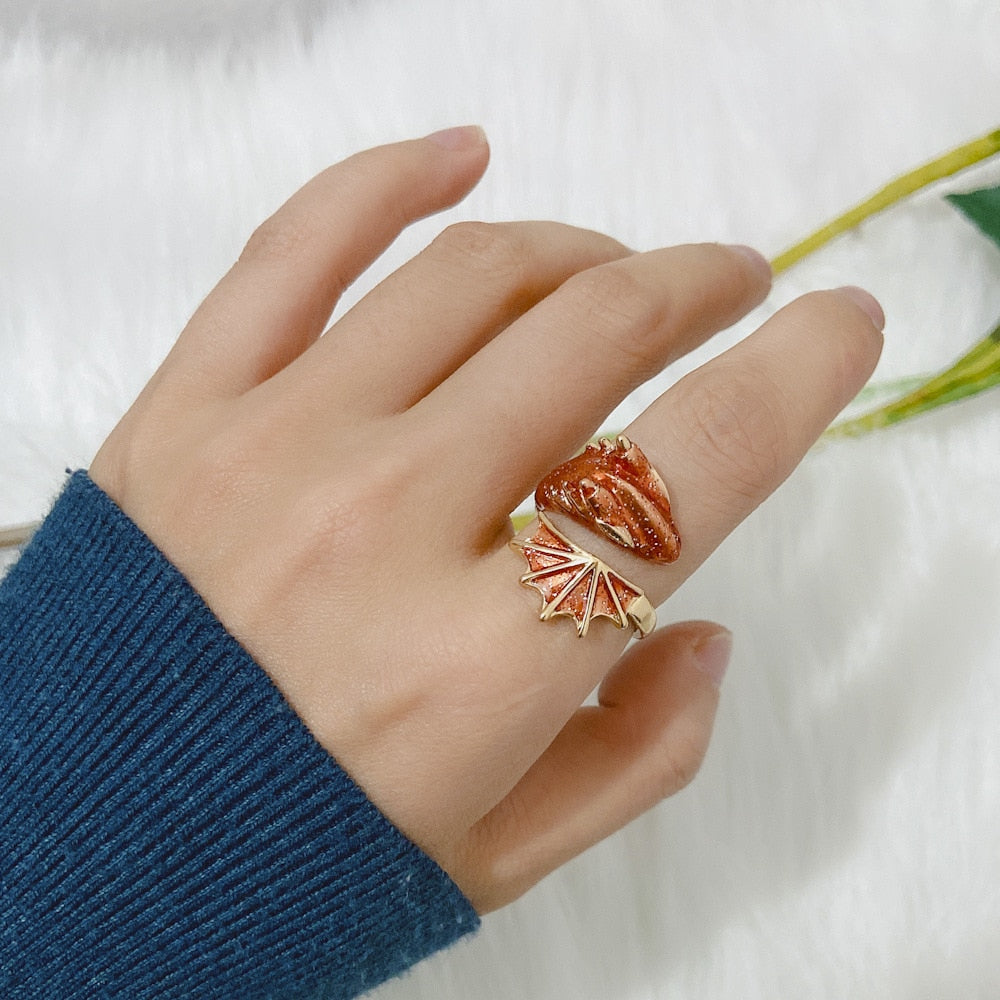 Dragon Hollywood X - Fashion Punk Viking Animal Dragon Adjustable Finger Ring Women Men Enamel Snake Rings Statement Jewelry Gift Accessories -BEVERLY HILLS