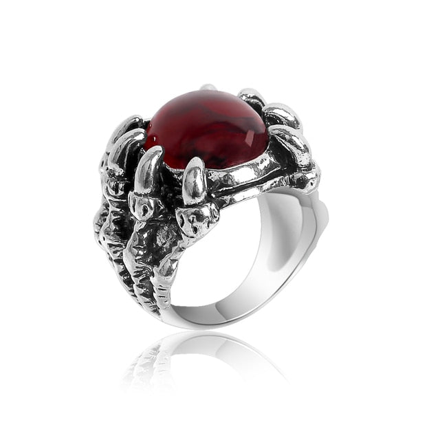 Dragon Hollywood X - 1pcs Titanium Steel Eagle Dragon Claw Halloween Skull Ring Hot Selling Men & Women Domineering Opening Rock Animal Jewelry