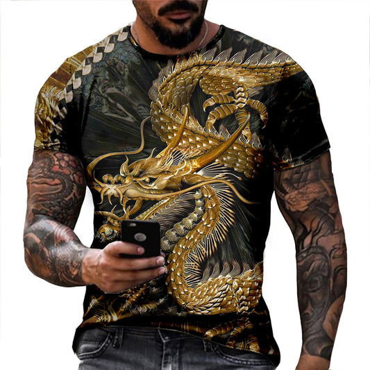 DRAGON HOLLYWOOD X - 2023 Summer Hipster Mens Womens T-shirt Tattoo Dragon 3D Printed T Shirts Unisex Casual Tops - BEVERLY HILLS CALIFORNIA
