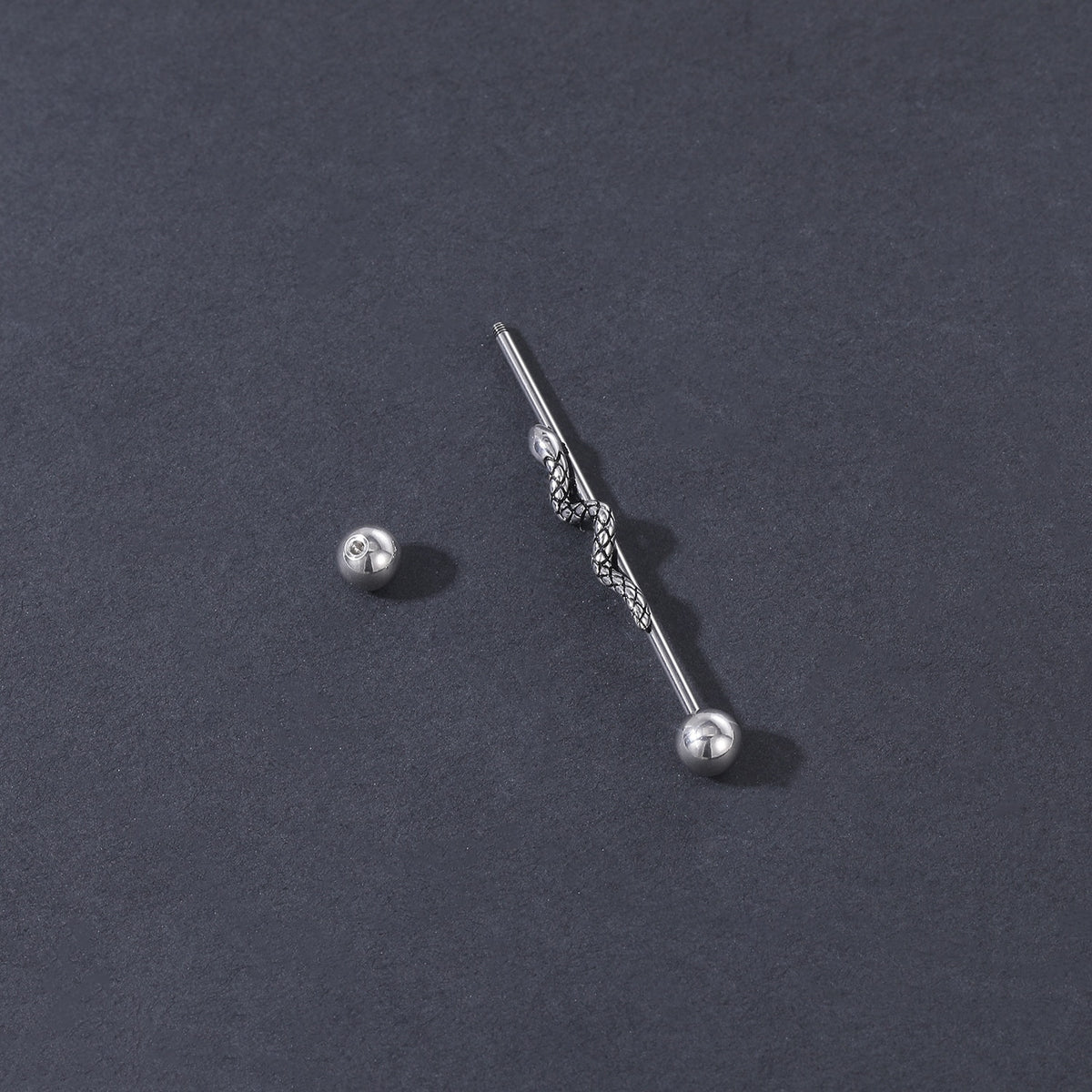 Dragon Hollywood X - Industrial Piercing Earring Women and Men Stainless Steel Helix Ear Piercing Dragon Snake Long Earring Jewelry Barbell Earring - BEVERLY HILLS - CALIFORNIA - USA