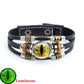 Dragon Hollywood X - Luminous Dragon Eyes Leather Bracelet Man Evil Eye Round Clear Glass Cabochon Button Multilayer Bracelets Bangles Wristband Gift - BEVERLY HILLS-CALIFORNIA-USA