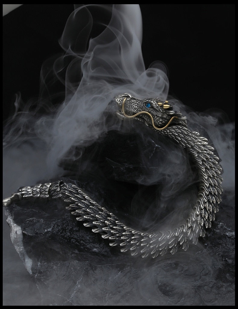 Dragon Hollywood X - Black Gun Dragon Men Bracelet Hip Hop Rock Style Golden Horn Domineering Women Party Copper Alloy Fashion Jewellery - BEVERLY HILLS-CALIFORNIA-USA