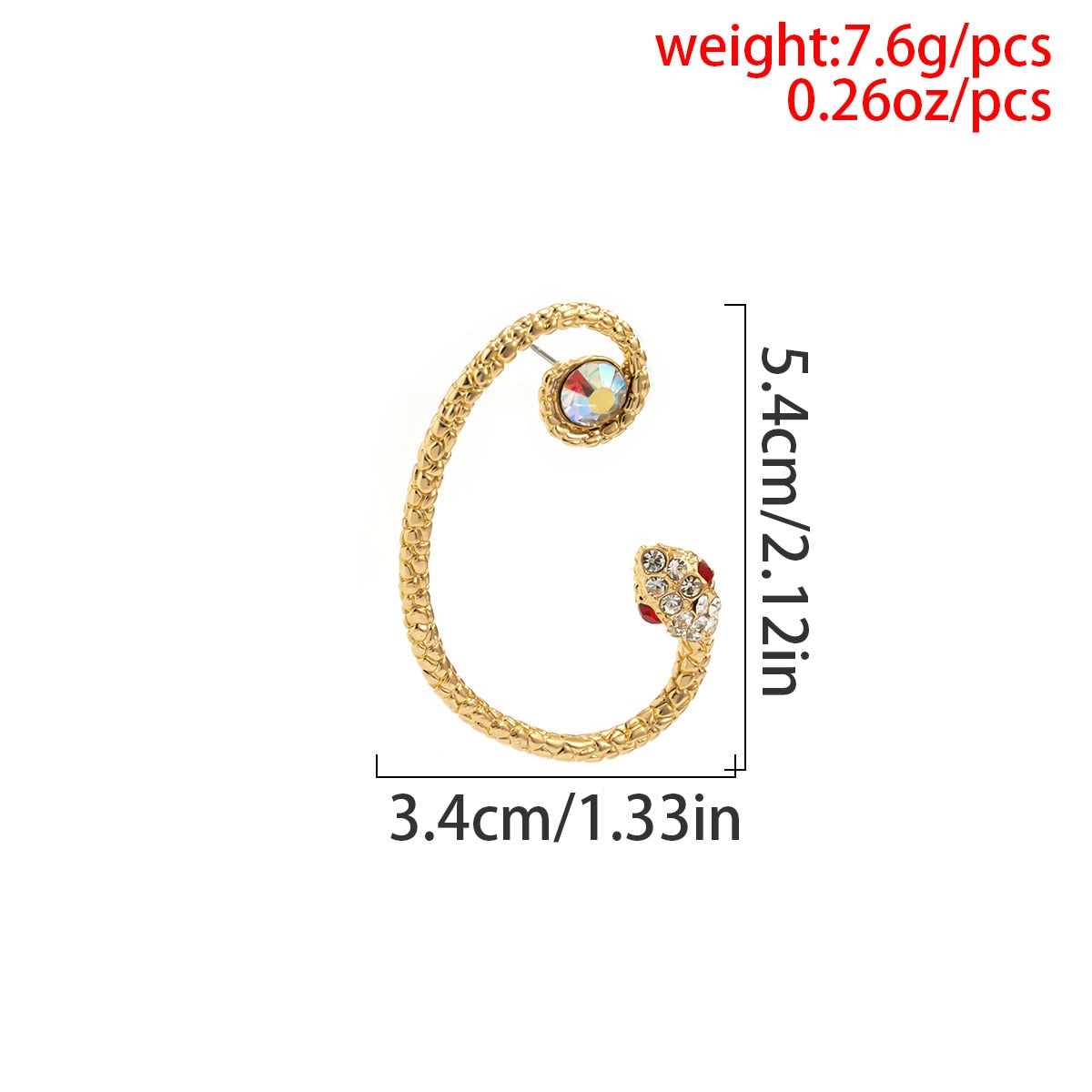 Dragon Hollywood X Ear Cuff - Flying Dragon and Fascinating Frog Clip On Earrings Ear Cuff for Men and Women Ear Wrap Earcuff Cartilage Earring Gothic Jewelry Awesome Unique Gift - BEVERLY HILLS - CALIFORNIA - USA