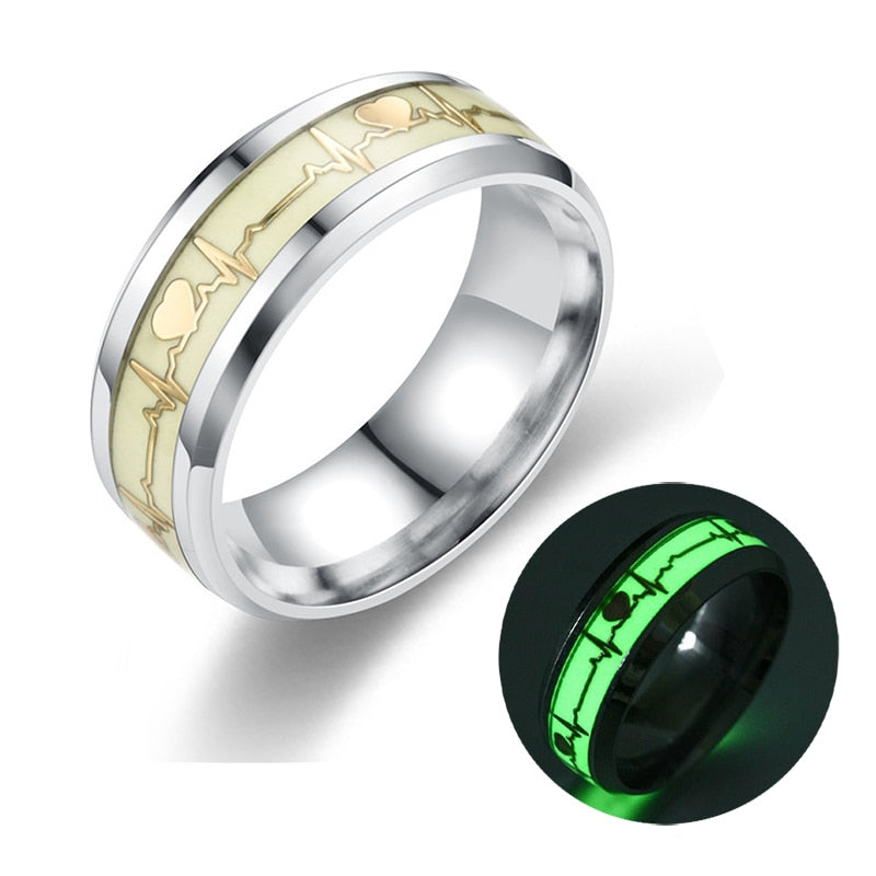 Dragon Hollywood X - Fashion Luminous Dragon Ring Love Heart Retro Stainless Steel Fluorescent Rings for Men Plus Couple Rings  Luxury Jewelry Gift - BEVERLY HILLS, CALIFORNIA - USA