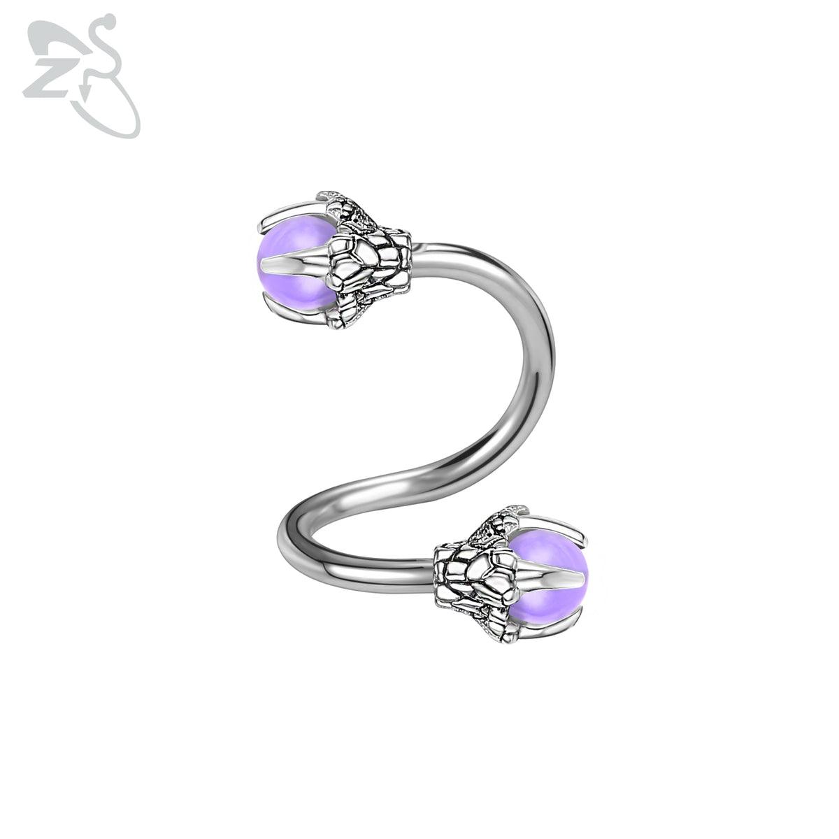 Dragon Hollywood X - ZS 1 Piece 16G Stainless Steel Opalite Dragon Nose Ring Horseshoes Nariz Piercing S-Shape Ear Cartilage Helix Piercings Jewelry - BEVERLY HILLS - CALIFORNIA - USA