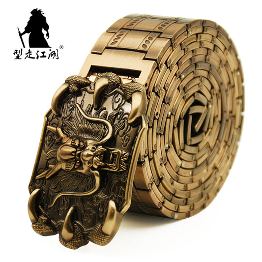 Dragon Hollywood X - Dragon belt Stainless steel Belt Retro Dragon metal Gold Color  Strap self-defense luxury Belt UNISEX - BEVERLY HILLS CALIFORNIA