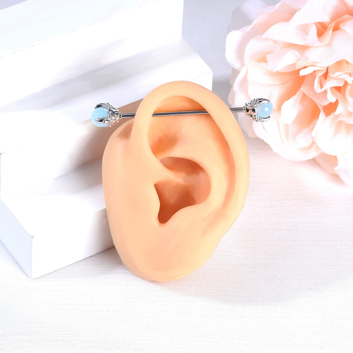Dragon Hollywood X - Industrial Piercing Earring Women and Men Stainless Steel Helix Ear Piercing Dragon Snake Long Earring Jewelry Barbell Earring - BEVERLY HILLS - CALIFORNIA - USA