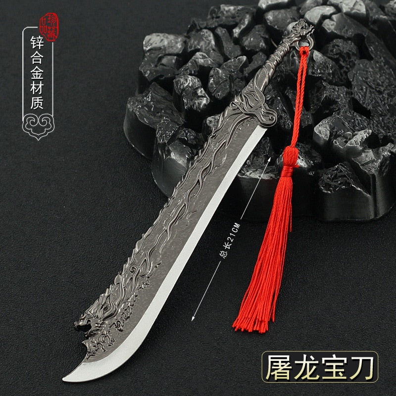 Dragon Hollywood X - 22cm Dragon Slaying Sabre Broadsword Machete Saber Metal Anime Game Peripheral Weapon Model Unisex - BEVERLY HILLS
