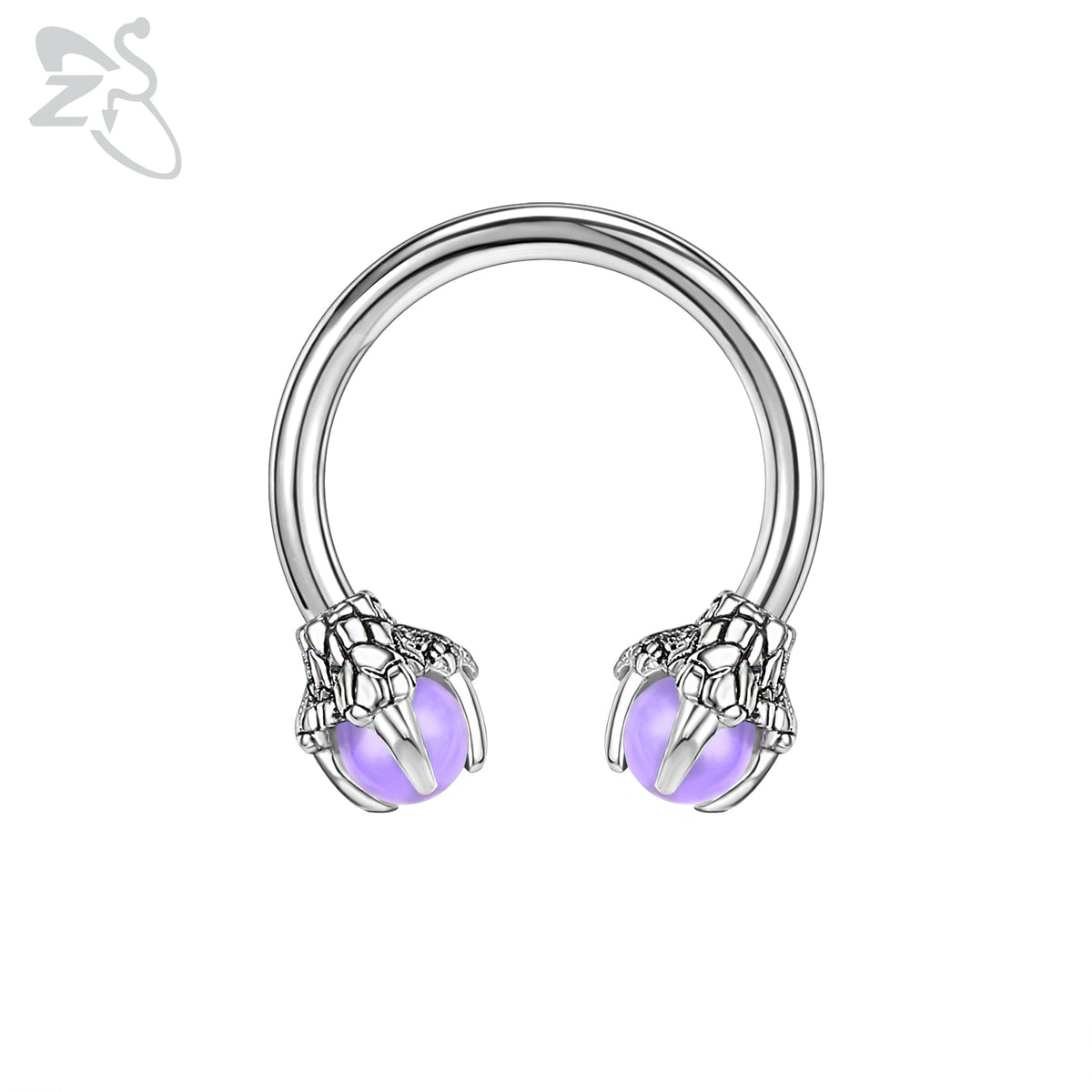 Dragon Hollywood X - ZS 1 Piece 16G Stainless Steel Opalite Dragon Nose Ring Horseshoes Nariz Piercing S-Shape Ear Cartilage Helix Piercings Jewelry - BEVERLY HILLS - CALIFORNIA - USA