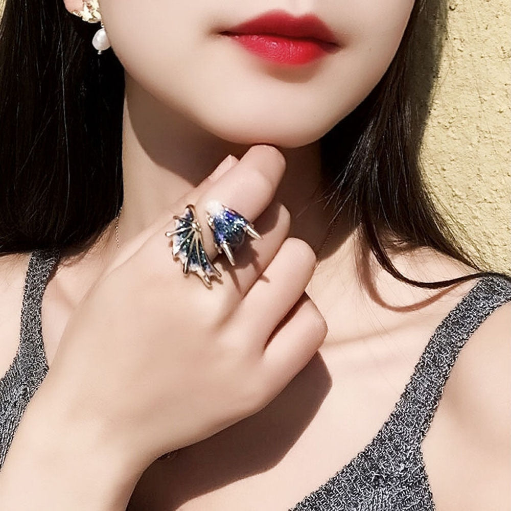 Dragon Hollywood X - Fashion Punk Viking Animal Dragon Adjustable Finger Ring Women Men Enamel Snake Rings Statement Jewelry Gift Accessories -BEVERLY HILLS