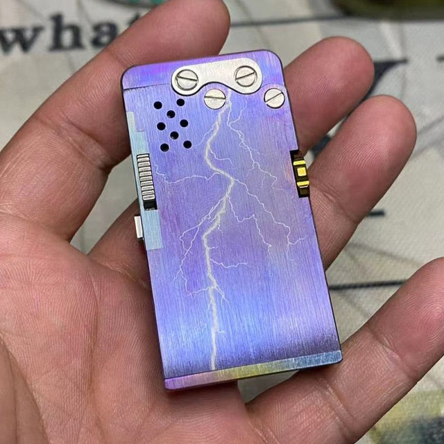 Manual Titanium Alloy Dragon Tongue Automatic Kerosene Lighter One-button Automatic Ignition Military Machinery Lighter