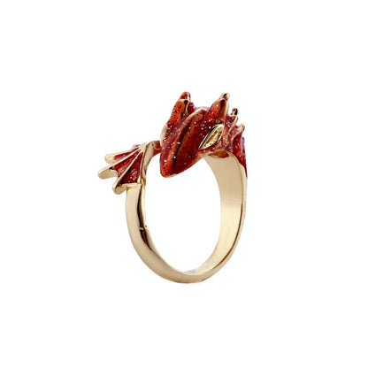 Dragon Hollywood X - Fashion Punk Viking Animal Dragon Adjustable Finger Ring Women Men Enamel Snake Rings Statement Jewelry Gift Accessories -BEVERLY HILLS