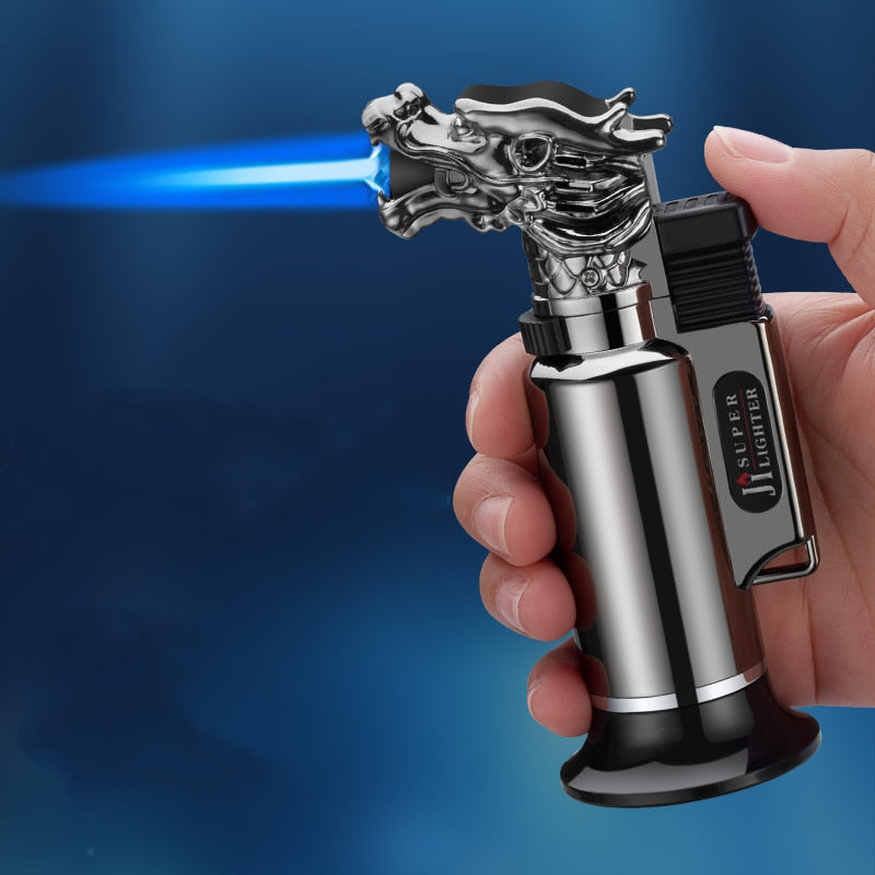 Custom Dragon Model Adjust Jet Flame Torch Lighter Windproof Butane Gas Lighter For Cigar Cooking