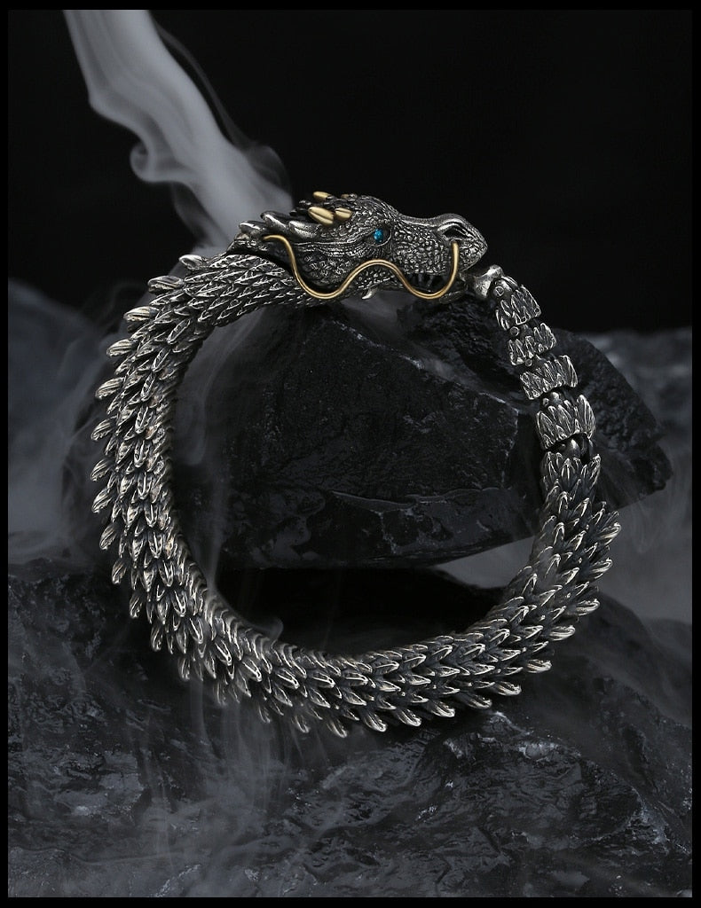 Dragon Hollywood X - Black Gun Dragon Men Bracelet Hip Hop Rock Style Golden Horn Domineering Women Party Copper Alloy Fashion Jewellery - BEVERLY HILLS-CALIFORNIA-USA