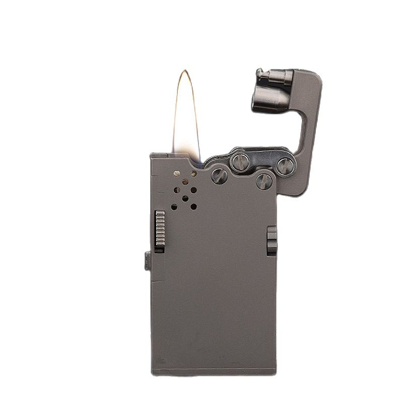 Manual Titanium Alloy Dragon Tongue Automatic Kerosene Lighter One-button Automatic Ignition Military Machinery Lighter