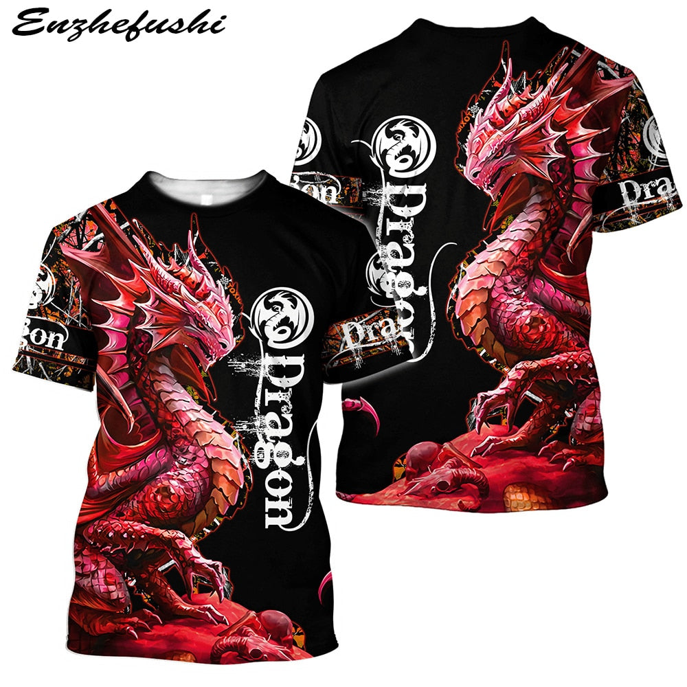 DRAGON HOLLYWOOD X - 3D Clothing Tattoo Dragon MENS WOMENS T Shirt 3D Printed Short Sleeve Polyester Fashion Casual Hip Hop Top Summer Free - BEVERLY HILLS CA.