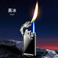 Blue Flame Metal Rocker Arm Ignition Tiger Head Double Fire Dragon Lighter Creative Windproof Open Fire Conversion Lighter