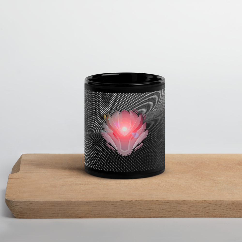 A Dragon Hollywood X - Black Glossy Goblet Mug - { THE HOLLY GRAIL } #1 - Cup, Jug, Flagon, Chalice, Coffee - BEVERLY HILLS-CALIFORNIA-USA
