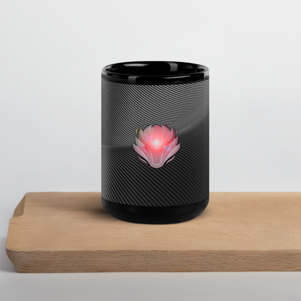 A Dragon Hollywood X - Black Glossy Goblet Mug - { THE HOLLY GRAIL } #1 - Cup, Jug, Flagon, Chalice, Coffee - BEVERLY HILLS-CALIFORNIA-USA